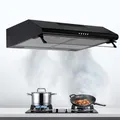 Sotto l'armadio cappa aspirante da 600MM per cucina con ventola di scarico a 3 velocità, canalizzata e in acciaio inossidabile convertibile senza condotto