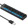Hub splitter multi USB USB 2.0 a 7 porte Hub USB 2.0 Utilizzare adattatore di alimentazione Espansore multiplo con interruttore Docking station per hub cavo da 30 cm