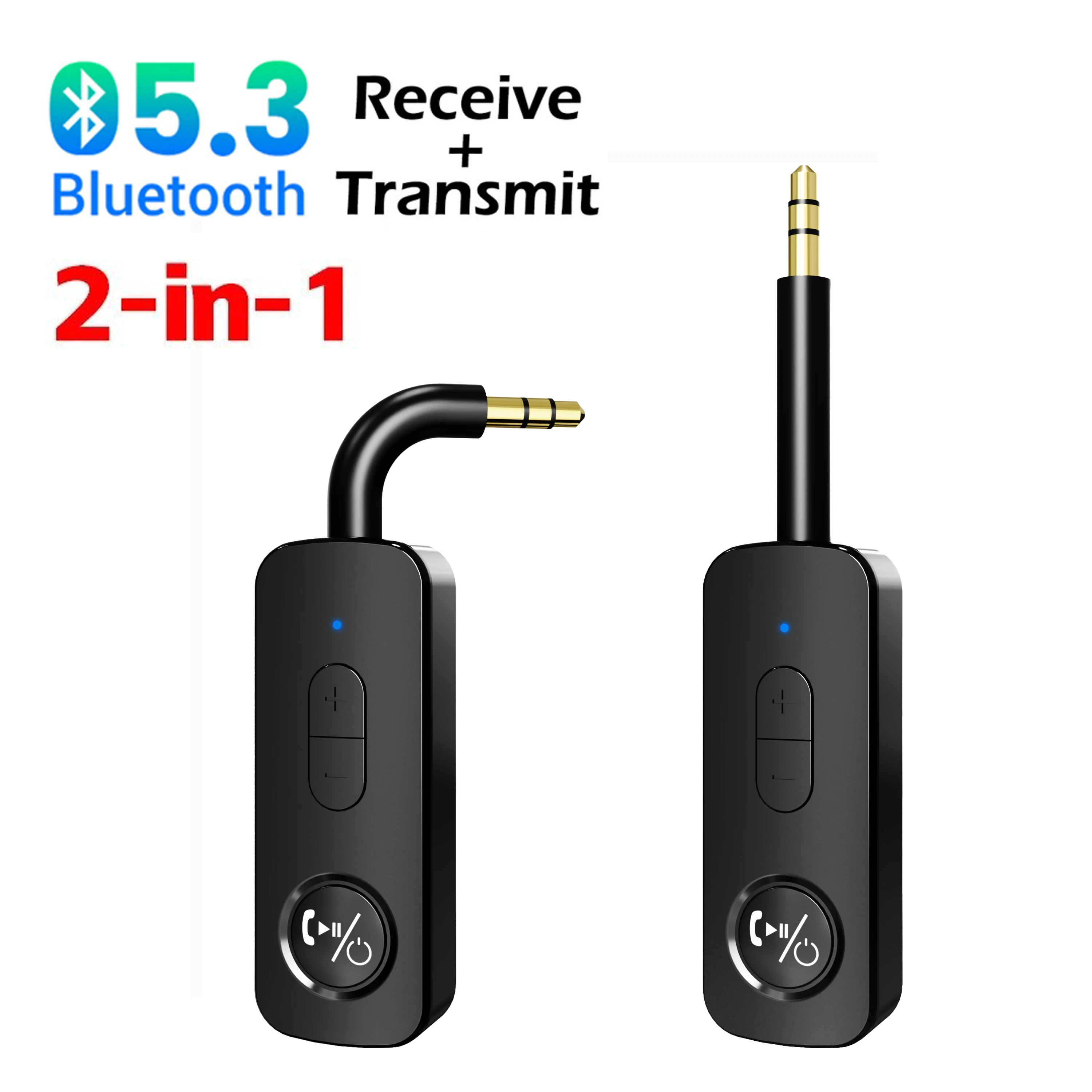 3,5 mm Aux Bluetooth 5.3 Empfänger Sender 2-in-1 Wireless Audio Adapter für TV Headset Autoradio Flug MP3 Player Lautsprecher Image