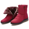 Wasserdichte Schneeschuhe Frauen Winters chuhe rutsch feste kalte Winter Frauen Stiefeletten rutsch feste Damen Baumwoll schuhe große Größe 42 dx036