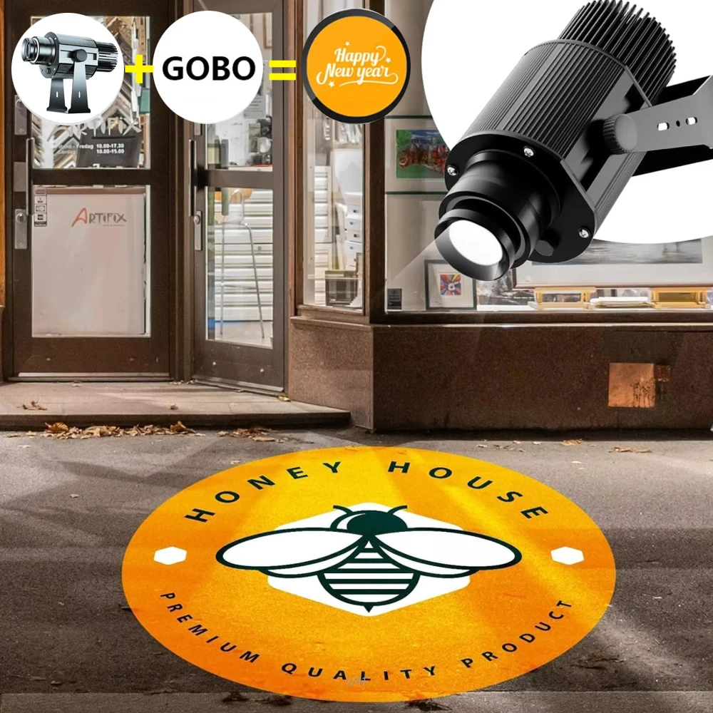Benutzerdefinierte Gobo-Projektorleuchte, individuelle Logo-Lampen, LED für den Außenbereich, drehbar, individueller Logo-Strahler für den Eingangsbereich im gewerblichen Geschäft