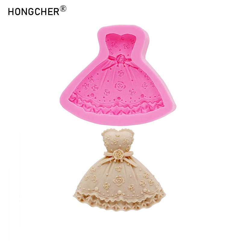 Brautkleider Korsett Kleider Abendkleider Prinzessin Kleider Silikon formen handgemachte Schokoladen kuchen Backwerk zeuge Seifen formen Image