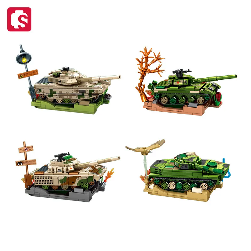 SEMBO Military Series Main Battled Tank Assemblage Bausteine MOC Fahrzeugmodelle Auto Bausätze Kinderspielzeug Jungen Geschenke Image