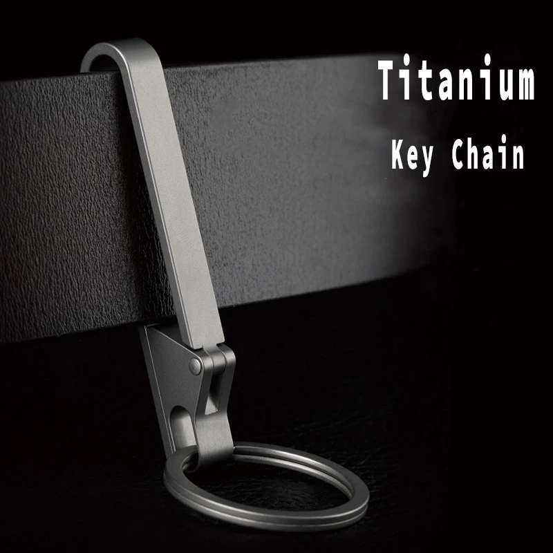 Hochwertiger Schlüsselanhänger aus Titanlegierung für Herren, superleichter Gürtel, Taille, zum Aufhängen, Auto-Schlüsselanhänger, einfach zu bedienender Anhänger, Gürtelschnalle Image