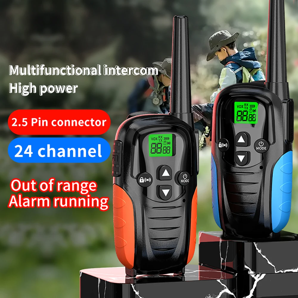 2 Stück Kinder Walkie Talkie tragbare Outdoor-Kinder Funkgerät 6km Empfänger Walkie-Talkie Radio Com unica dor Spielzeug für Jungen Mädchen Image