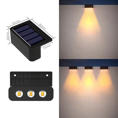 LED Außenwandleuchte Solarlampen 4 stücke solar zaun lichter außen wand lampe garten pathway treppen lichter hof terrasse veranda hof dekoration Image