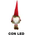 Vacchetti - Gnomo tessuto con led rosso cm25x18h72