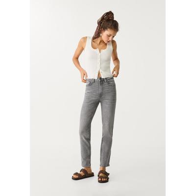 Stradivarius 1465 Slim-fit mom jeans Light grey 10