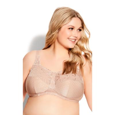 Plus Size Women's Lace Soft Cup Wire Free Bra by Avenue Body in Natural (Size 40 DD)