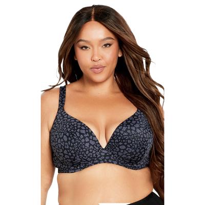 Plus Size Women's Fashion Plunge Print Bra by Avenue Body in Baby Animal (Size 44 D)