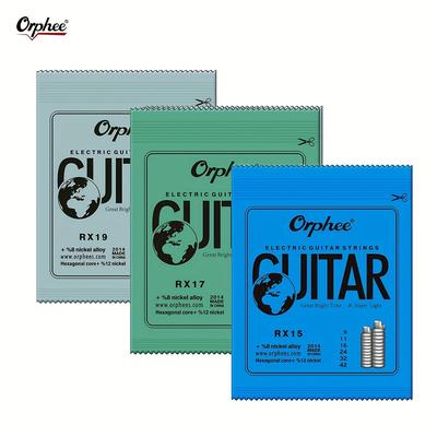 TEMU 3 Sets, Each Set Of 6 Strings, Thick And Thin 0.23-1.27mm Electric Guitar Strings, Rx Practice Series, Hexagonal Carbon Steel 6 String Guitar Instruments