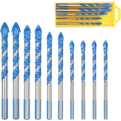 TEMU 10-piece Tile Drill Bit Set, Zoomsky Glass Drill Bit Concrete Drill Bit Stone Drill Bit For Tiles, Concrete, Brick, Glass, Plastic, Wood, Stone (6mm, 8mm, 10mm, 12mm) Image