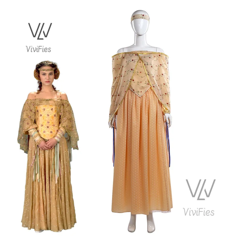 Padme Cosplay Amidala Rollenspiel See Kleid Film Raum Kampf Kostüm Erwachsene Frauen Outfits Fantasie Phantasie verkleiden Party kleidung Image