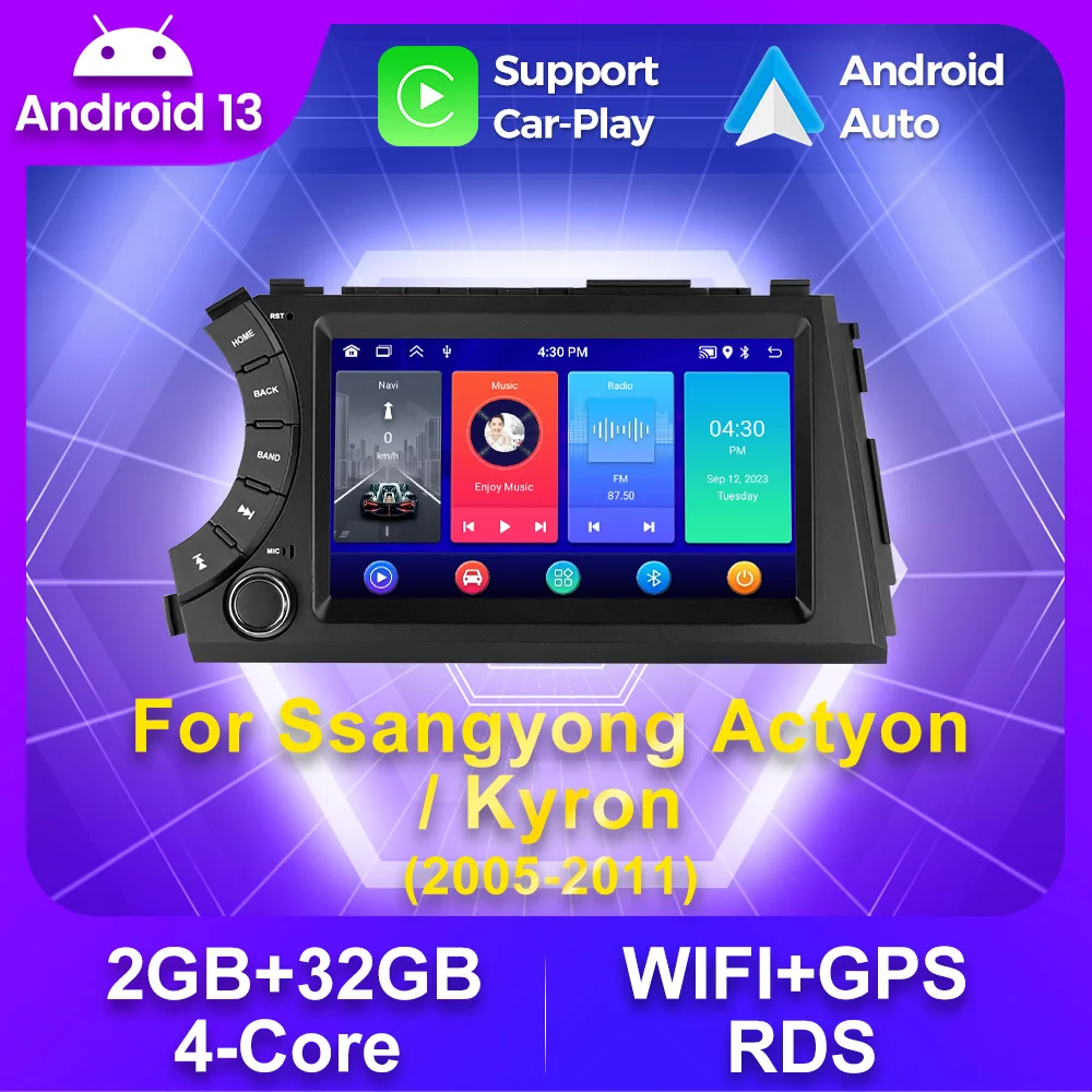 MEKEDE 7 Zoll Auto Radio Für Ssangyong Kyron Actyon2005-2011 Multimedia Player Android13 GPS Navigation Drahtlose Auto-Play Auto RDS Image