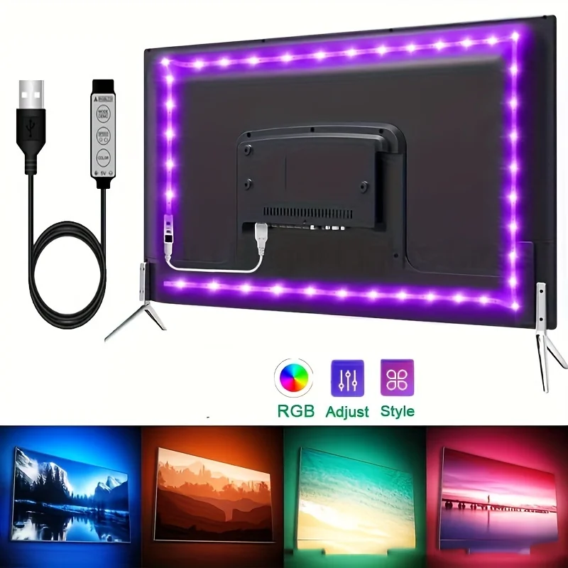 SMD5050 5M USB LED Streifen Licht TV Desktop Bildschirm Hintergrundbeleuchtung Farbwechsel Schlafzimmer Dekor LED Lampe DIY Beleuchtung Atmosphäre lighg Image