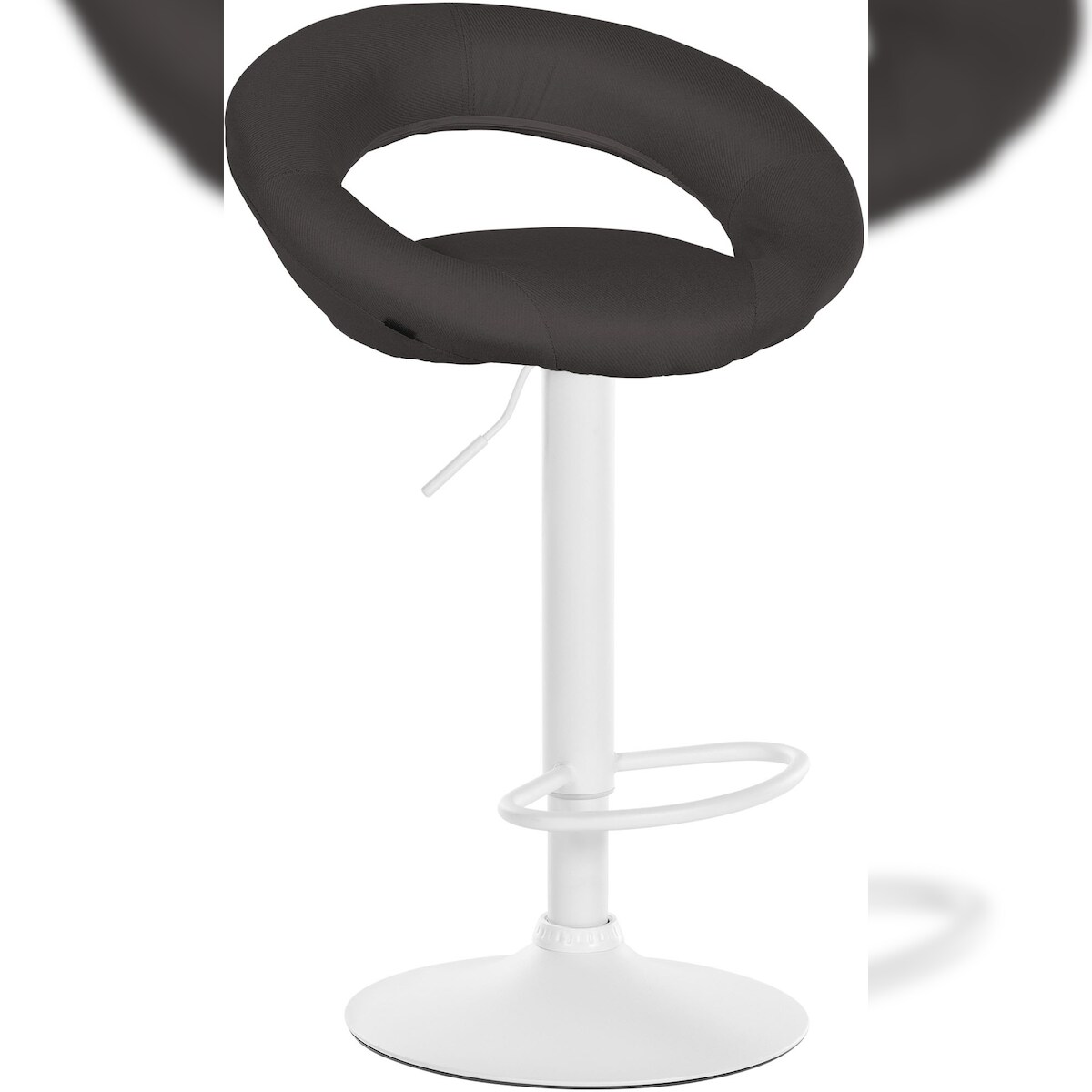 CLP Barhocker Olinda Stoff dunkelgrau/weiß Image