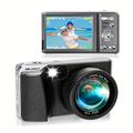 Fotocamera digitale 4k con video da 48mp, messa a fuoco automatica, anti-vibrazione, schermo da 3 tps, flash, zoom 18x - videocamera portatile da viaggio con scheda da 32 gb