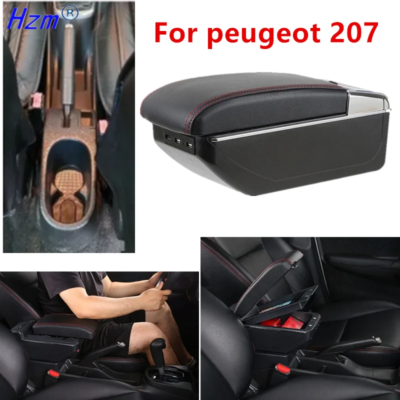 Für peugeot 207 armlehne box Für peugeot 207CC Auto Armlehne box Zentrale lagerung box Innen Gewidmet Retrofit Auto Zubehör Image