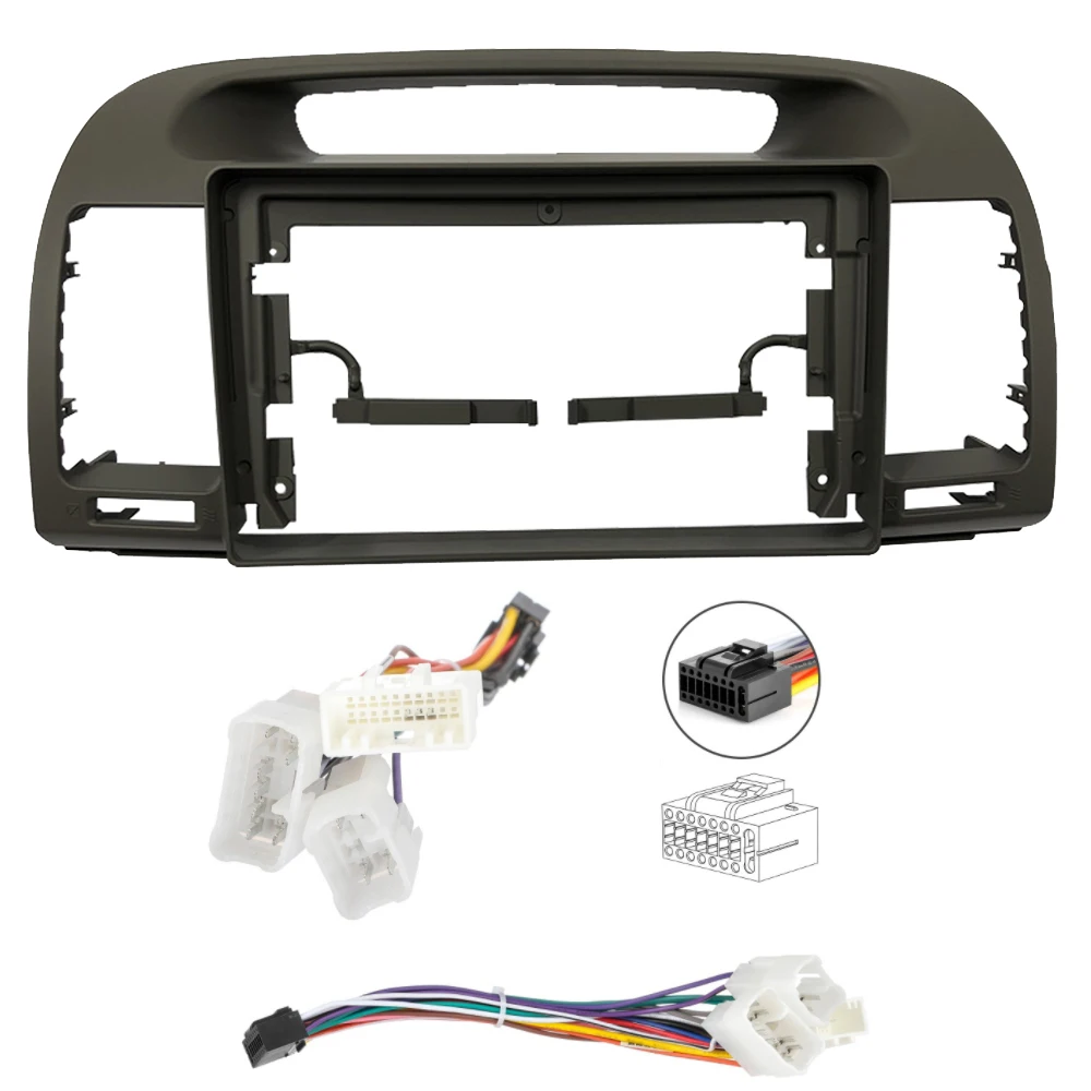 Byncg 9 Zoll Autoradio Armaturen brett Blende für Toyota Camry 5 2013-2017 Auto Stereo Panel Montage Dual Din CD DVD Rahmen Kabelbaum Image