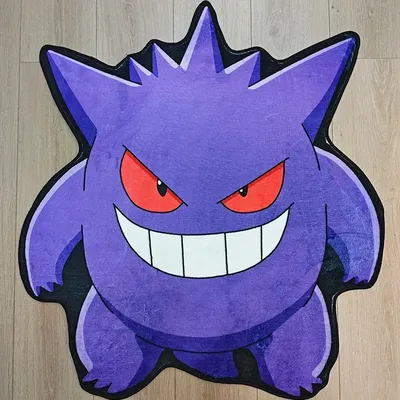 Gengar Pokemon Rug - Spooky Ghost Anime Carpet for Bedroom, Gaming Room Decor, Soft Non-Slip Floor Mat, Cute Gift for Fans