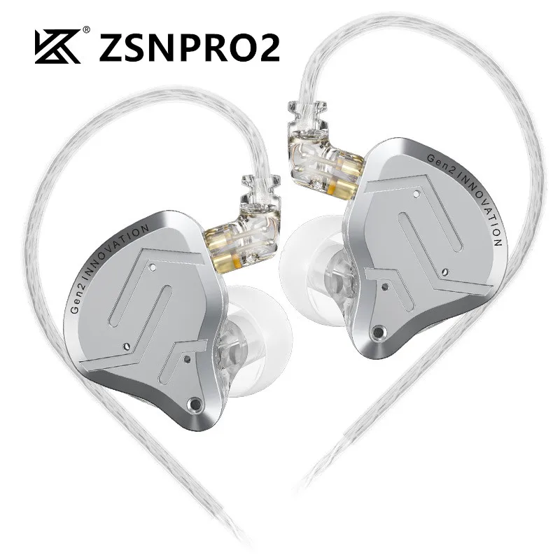 KZ ZSN Pro 2 1BA + 1DD Hybrid Fahrer In Ohr Kopfhörer HIFI Bass Ohrhörer Metall Monitor Kopfhörer Sport Headset KZ ZSNPro 2 ZSNPRO2 Image