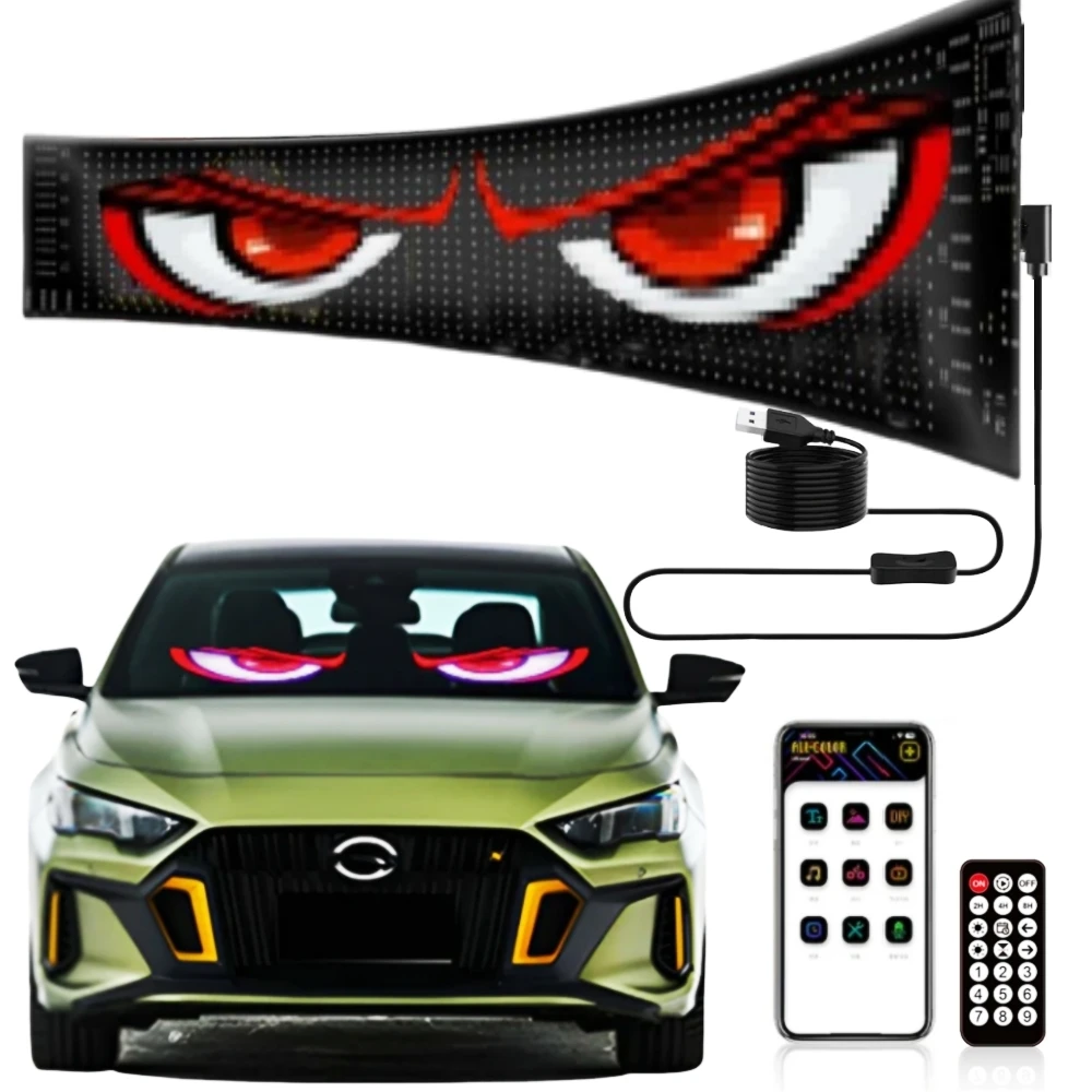 Flexibler LED-Bildschirm für die Windschutzscheibe, LED-Matrix-Pixel-Panel-Display, Evil Eyes LED-Bildschirm für die Autoscheibe Image