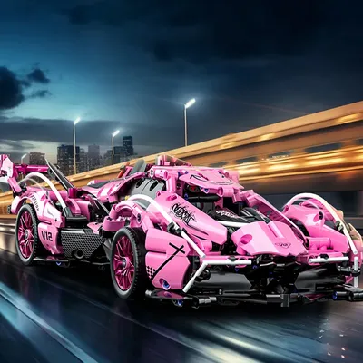 Technische v12 Konzept Sportwagen Bausteine Set Supercar Modell Kits Moc Auto Steine Erwachsene Kinder Spielzeug Kinder Geschenke Image