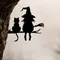 1pc fer Silhouette mignon sorcière et chat piquet de jardin sur la branche cour Art décor, souche d'arbre enfichable, pour jardin pelouse cour