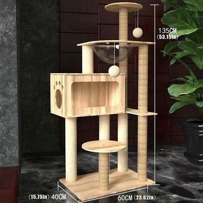 55 Inches Cat Tree/Cat Tree House and Towers for Large Cat/Cat Climbing Tree with Cat Condo/Cat Tree Scratching Post/Multi-Level Large Cat Tree