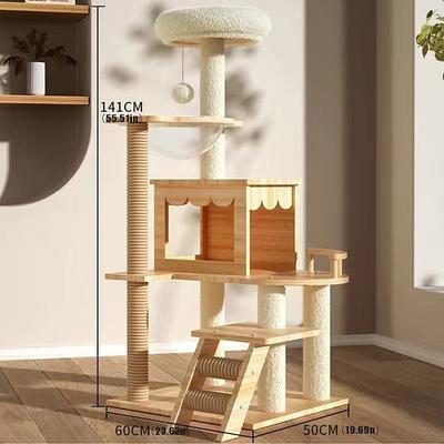 70 Inches Cat Tree/Cat Tree House and Towers for Large Cat/Cat Climbing Tree with Cat Condo/Cat Tree Scratching Post/Multi-Level Large Cat Tree