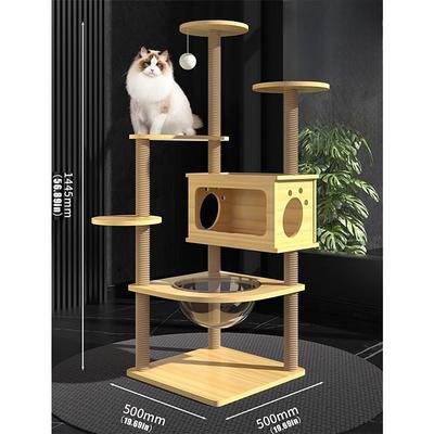 67 Inches Cat Tree/Cat Tree House and Towers for Large Cat/Cat Climbing Tree with Cat Condo/Cat Tree Scratching Post/Perches/Hammock, Multi-Level Large Cat Tree