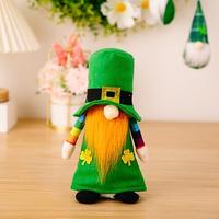 Plüschzwerge zum St. Patrick's Day, irische Wächterfigur, grüne Blattpuppe ohne Gesicht, kreative Feiertagsdekoration