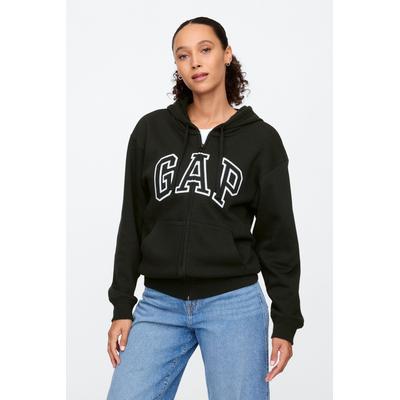 Gap Womens Black Vintage Logo Zip Up Hoodie - Black