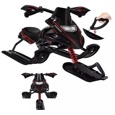 TEMU Snow Sled With Foot Brake & Auto Pull Rope - Padded Seat, Sturdy Metal Frame, Safe For Beginners, To 200 Lbs Image