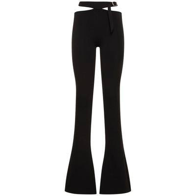 Compact Tech Jersey Cutout Flared Pants - Black - The Attico Pants