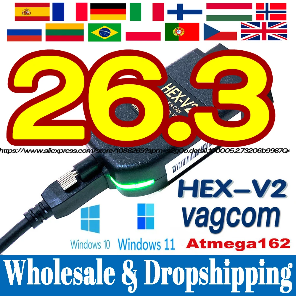 2026 VCDS VAGCOM Interface VCDS CAN HEX V2 Update V26.3 FÜR VW Für AUDI Skoda Seat Mehrsprachiges Auto-Diagnosegerät Image
