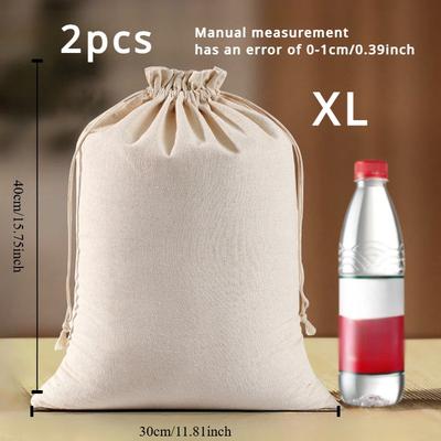 TEMU 5/2pcs Natural Canvas Drawstring Bag, & Linen Storage For Rice, Grains, , Shopping & Gifts, Industrial & Scientific Retail Equipment