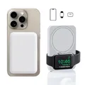 Banca di potere magnetica per iPhone Airpods Caricatore wireless Apple Watch Batteria ausiliaria