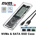 Custodia SSD M2 NVME Custodia SSD SATA Strumento gratuito 10 Gbps da M.2 a USB 3.2 Gen2 Display digitale intelligente Adattatore SSD M.2 esterno
