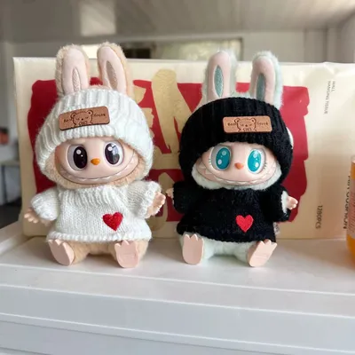 Felpe con cappuccio alla moda per bambole Labubu da 17 cm, vestiti ed accessori alla moda [Solo