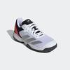 Tennisschuh ADIDAS PERFORMANCE "COURTFLASH KIDS", Gr. 35,5, bunt (cloud weiß, silber metallic, bright rot), Textil, Synthetik, sportlich, Schuhe