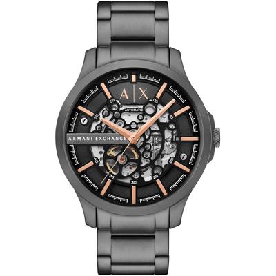 Automatikuhr ARMANI EXCHANGE, grau (anthrazit), Armbanduhren, Herren, Armbanduhr, Herrenuhr, Mechanische Uhr, Edelstahlarmband, analog Image