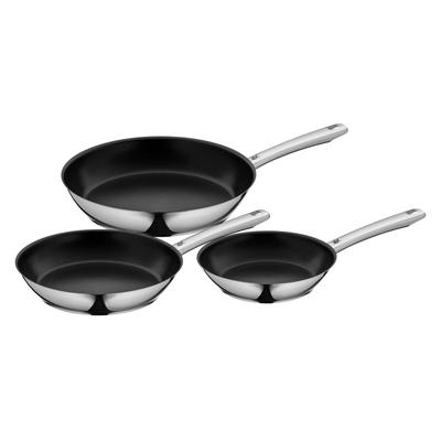 Pfannen-Set WMF "Nordic Profi", silber (polierter edelstahl), Pfannen, 3-teilig, Antihaftbeschichtung, TransTherm-Allherdboden, Induktion Image
