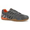 Schnürschuh GEOX "U SNAKE ORIGINAL", Herren, Gr. 41, grau, Leder, Textil, sportlich, Schuhe, Schnürschuh, Freizeitschuh, Trekking Sneaker mit Lederinnensohle