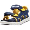 Sandale TIMBERLAND "Perkins Row 2 STRAP SANDAL", Gr. 32, blau (navy, gelb), Synthetik, sportlich, Schuhe, mit Klettverschluss