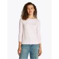 Strickpullover TOMMY HILFIGER "CO JERSEY STITCH BOAT-NK SWEATER", Damen, Gr. XXXL (46), rosa (light pink), Strick, Obermaterial: 67% Baumwolle, 33% Polyamid, unifarben, casual, Basic hüftlang, U-Boot-Ausschnitt, Langarm Bündchen, Pullover, mit Tommy...