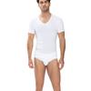 V-Shirt MEY "NOBLESSE", Herren, Gr. M, weiß, Feinripp, Obermaterial: 100% Baumwolle, casual, körpernah hüftbedeckend, V-Ausschnitt, Kurzarm, Shirts, ohne auftragende Seitennähte