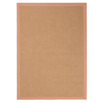 Sisalteppich CARPETFINE "Sisal , auch als Läufer erhältlich", orange (pfirsich), B:80cm H:5mm L:150cm, Sisal, Teppiche, mit farbiger Bordüre, Anti Rutsch Rückseite, viele Größen, Wohnzimmer Image