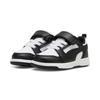 Sneaker PUMA "REBOUND V6 LO AC+ INF", Gr. 25, schwarz-weiß (puma weiß, puma schwarz), Synthetik, sportlich, Schuhe, für Kinder