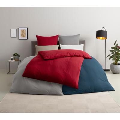 Bettwäsche MY HOME "Desner", rot, B/L: 200cm x 200cm, 2 St., Microfaser, B/L: 80cm x 80cm & 80cm x 80cm, Microfaser, Obermaterial: 100% Polyester, Bettwäsche, Premium Qualität, 100 % Polyester, sehr weich, uni, ab 135x200 cm Image
